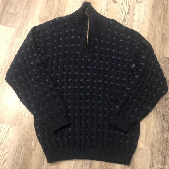 ARTESANIAS YLATEX Men’s Alpaca Sweater Size Small Pullover 1/4 Zip Chunky - Picture 1 of 10